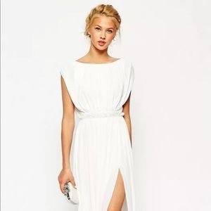 ASOS Tie Back River Island Dress White  0P